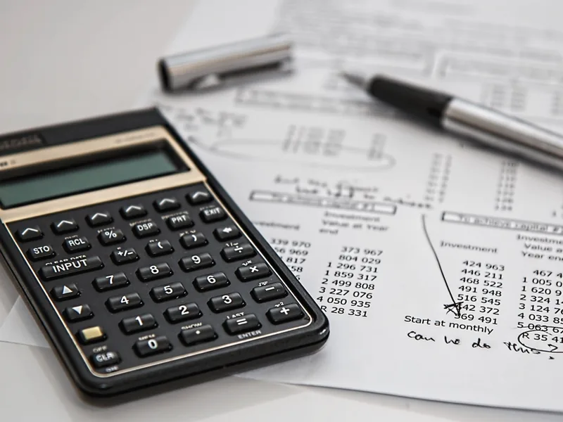A calculator on a page of figures
